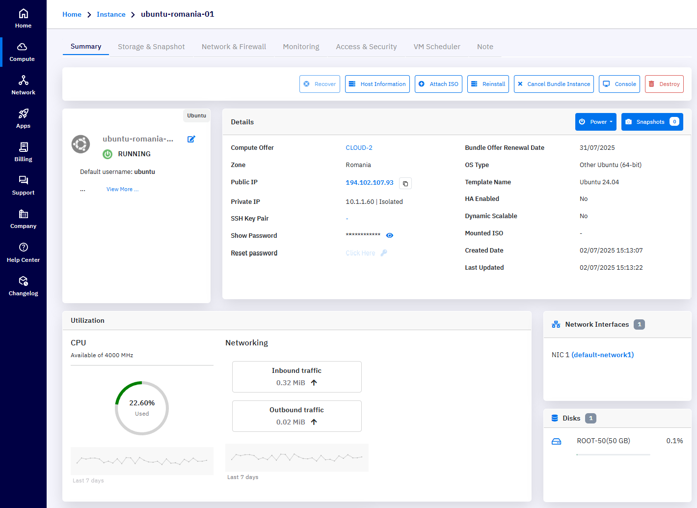 ROnode Dashboard - Prezentare generală